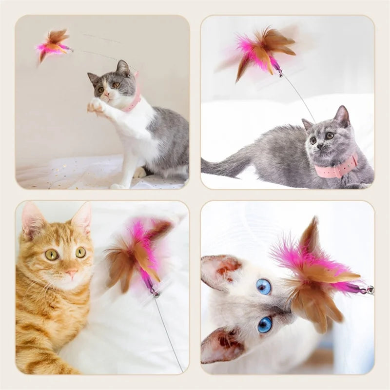 Interactive Cat Feather Collar