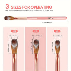 3Pcs Acrylic Nail Brush Set